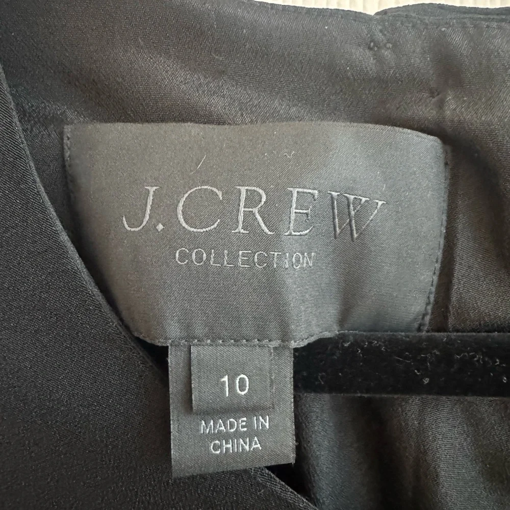 J. CREW COLLECTION Silk Cap Sleeve Jumpsuit Black Size 10